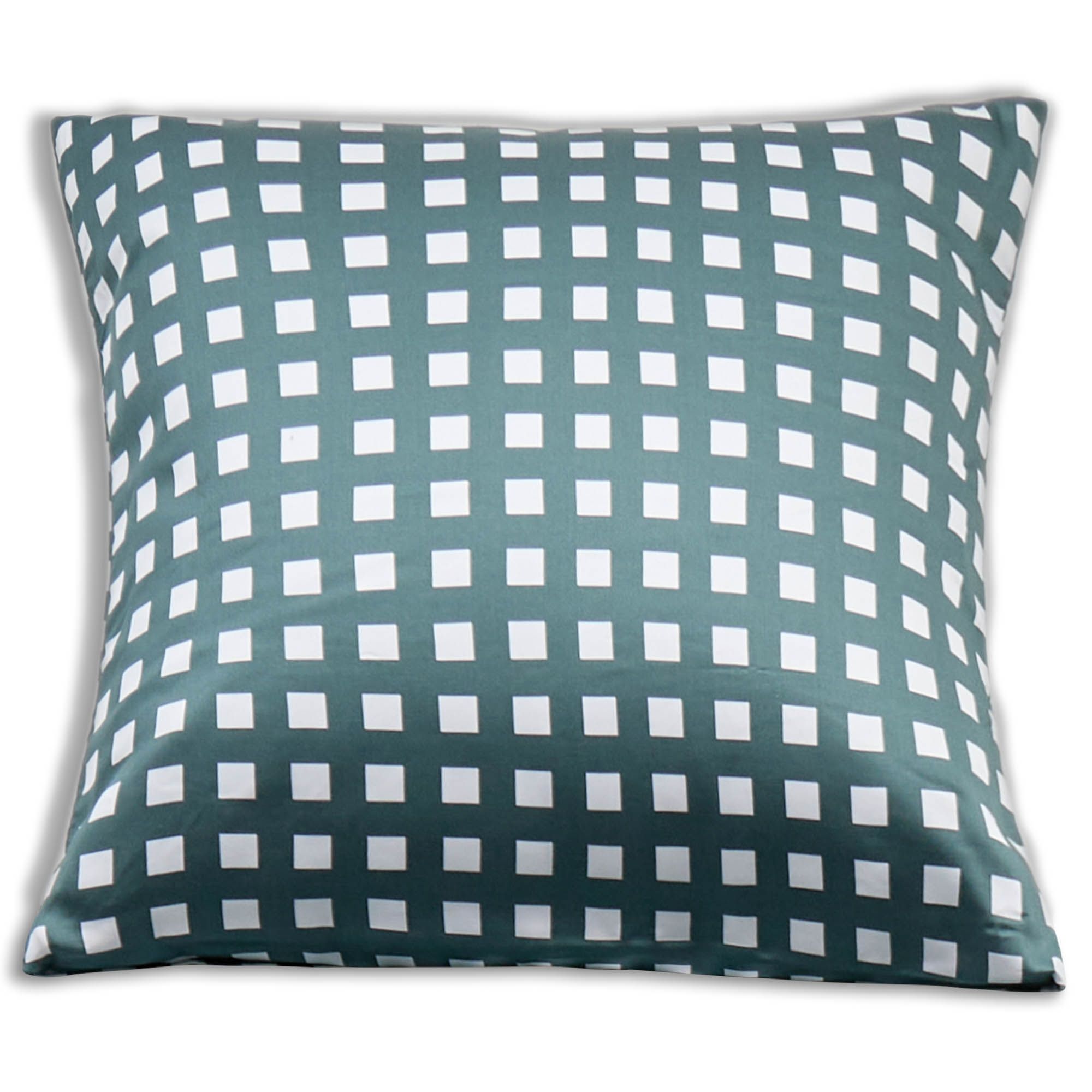 Bambus pudebetræk - 100% Naturligt bambus - 60x63 cm - Grønne tern - Satinvævet hovedpudebetræk