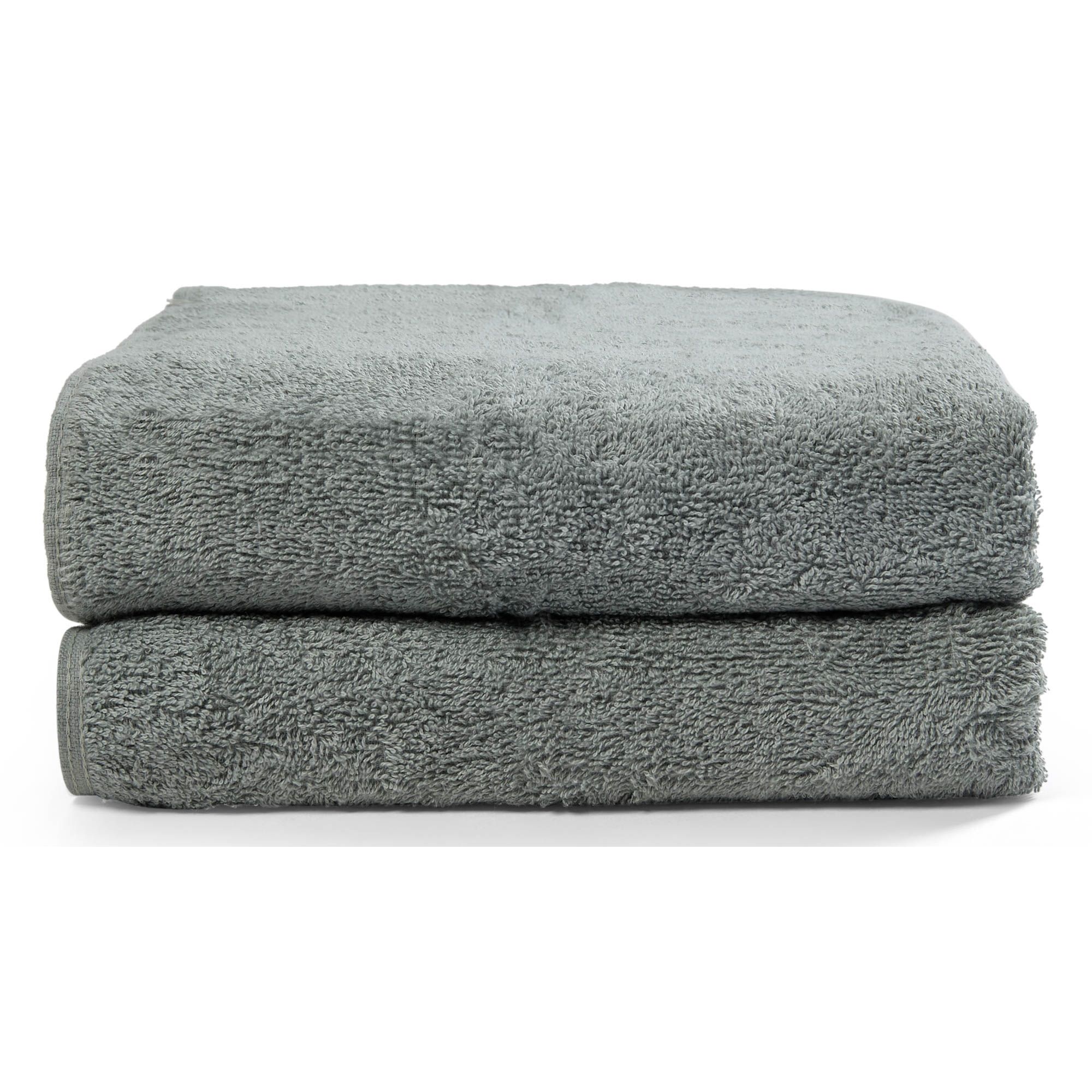 Håndklæder - 2 stk. 50x100 cm - Støvet grøn - 100% Bomuld - Håndklædepakke fra Nordisk tekstil