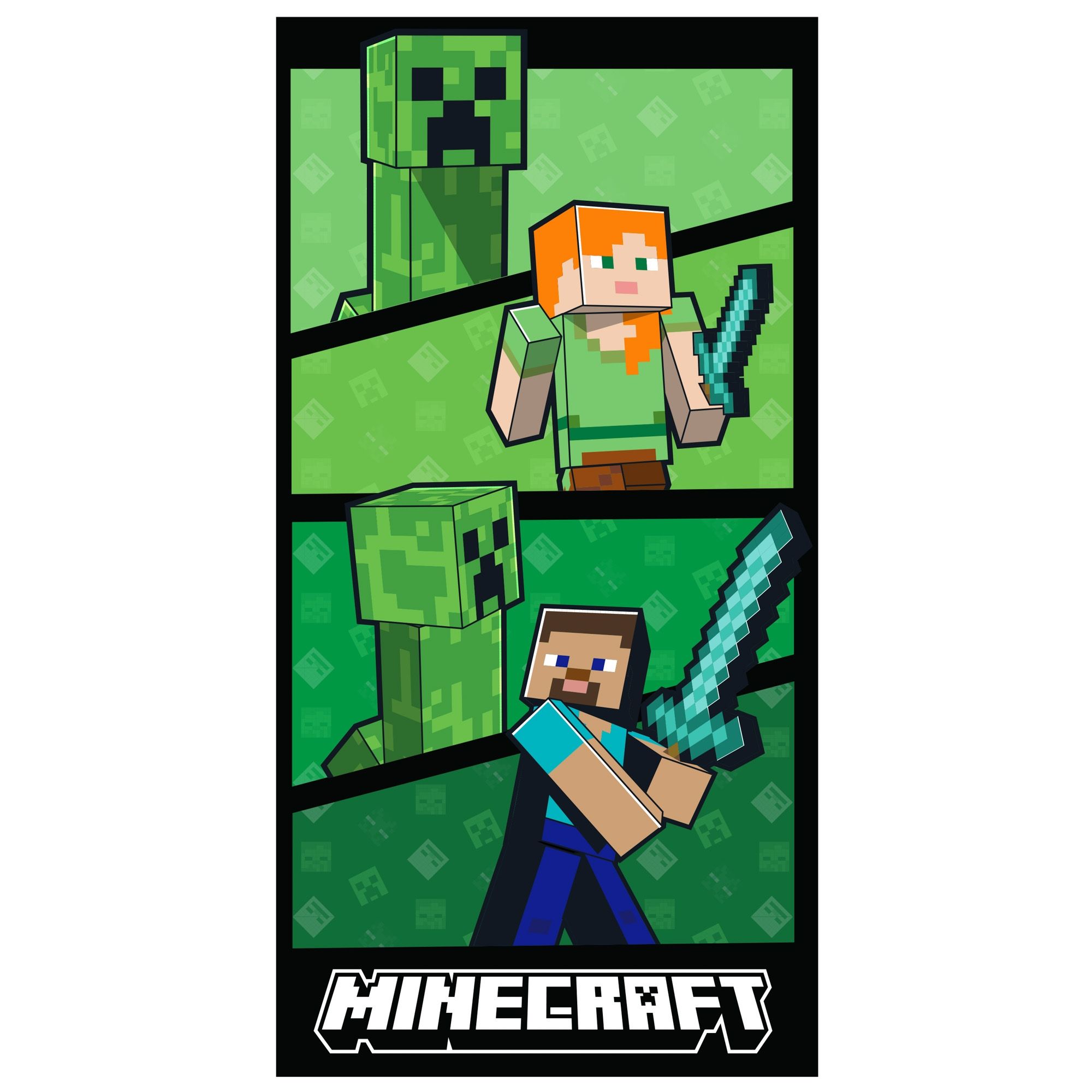 Minecraft Badehåndklæde - 70x140 cm - 70x140 cm