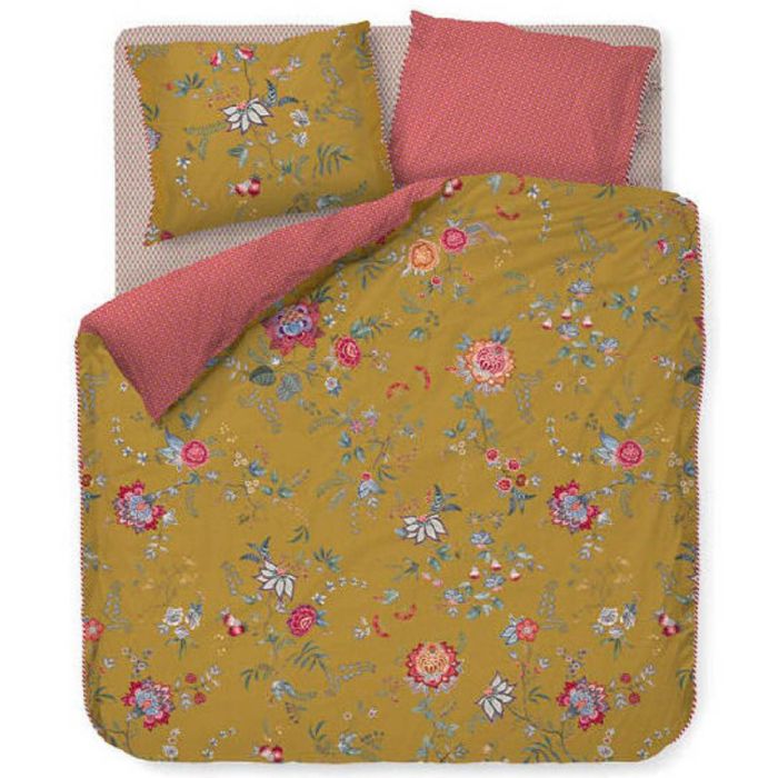 Blomstret sengetøj - Flower Festival yellow - Sengelinned med dobbeltsidet design - 100% bomuld - Pip Studio