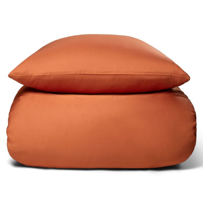 Bambus sengetøj - 100% Naturligt bambus - 140x200 cm - Orange, satinvævet sengesæt