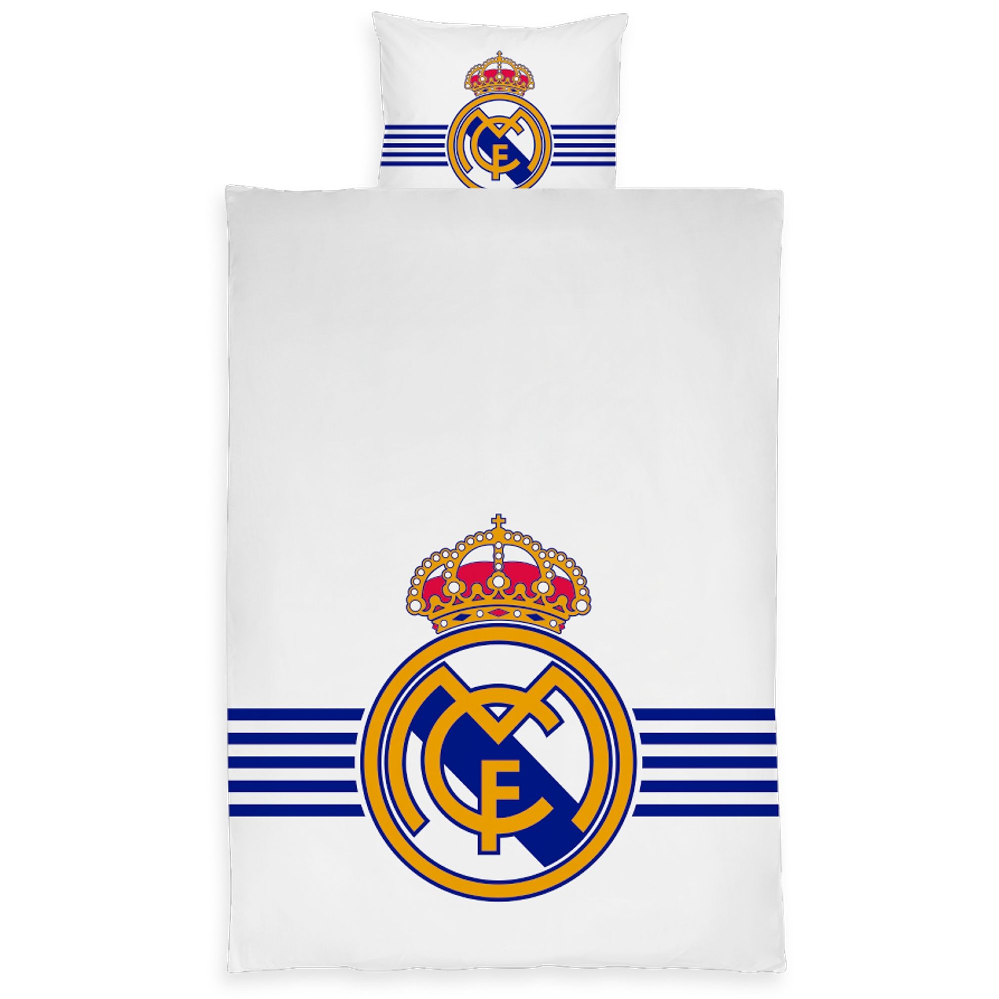 Real Madrid - Børnesengetøj - Hvid/Blå - 140x200 cm Real Madrid - Børnesengetøj - Hvid/Blå - 140x200 cm
