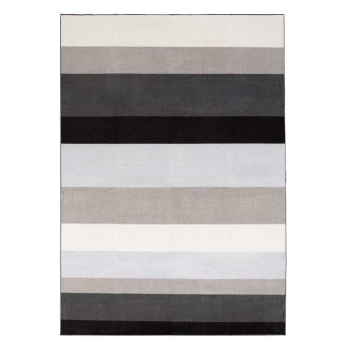 Gulvtæppe - 140x200 cm - Stribet tæppe med skridsikker bagside - Løs tæppe fra Nordstrand Home Rosa