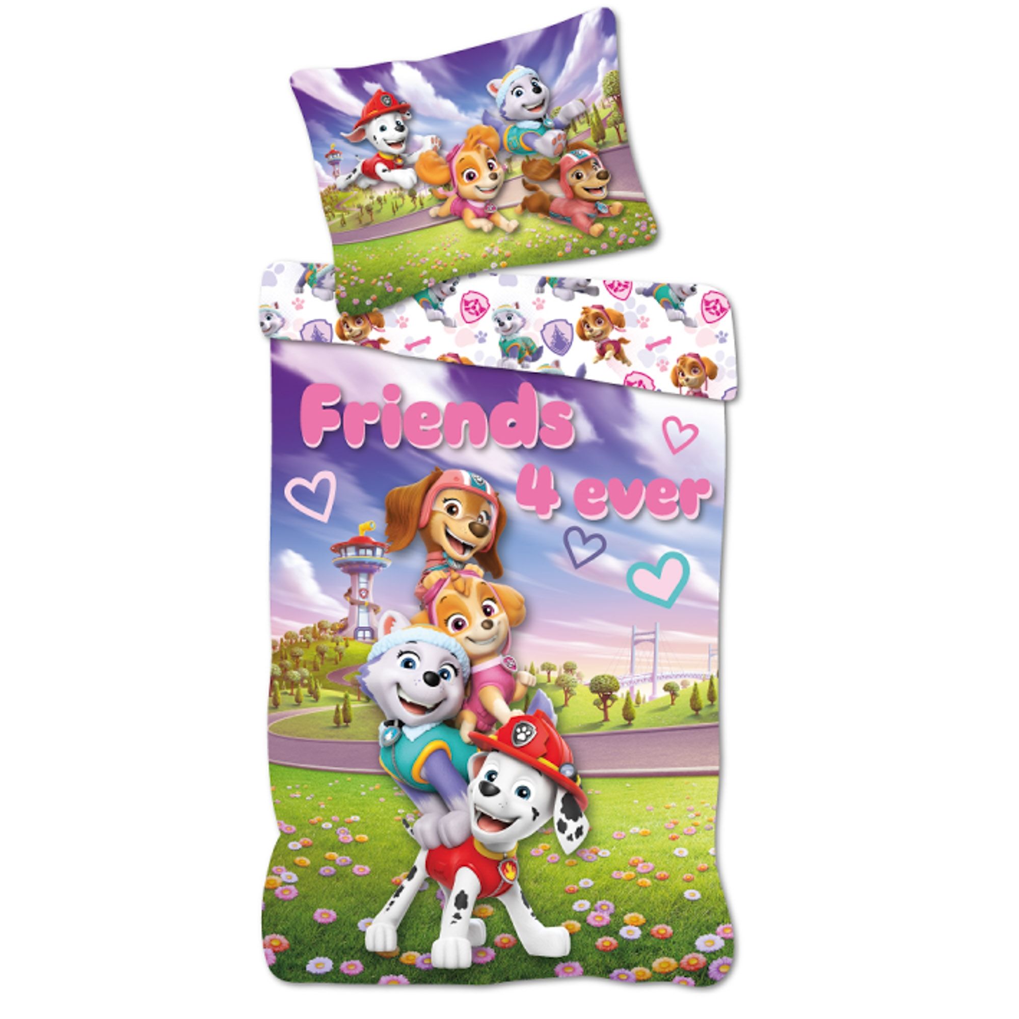 Paw Patrol Friends 4 ever - Børnesengetøj - 140x200 cm - Multi