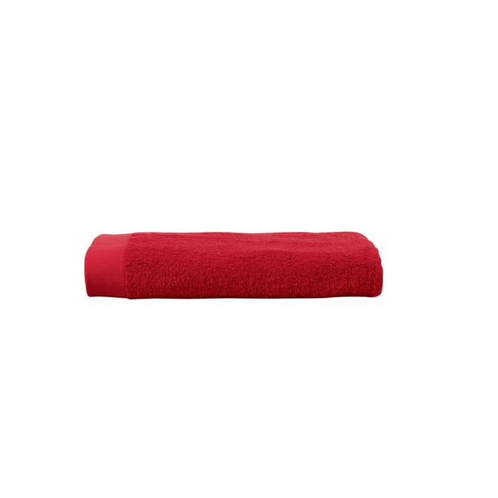 Badehåndklæde - 100% Blødt bomuld med høj absorberingsevne - 70x140 cm - Rødt bade håndklæde fra danske By Borg