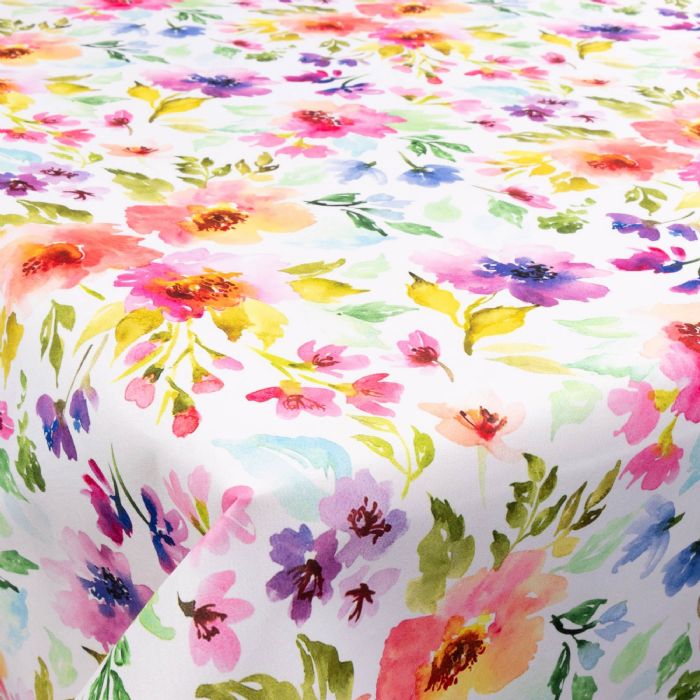 Tekstil voksdug - 140 cm bred - 30 meters rulle - Flower Multi - Voksdug med akrylbelægning