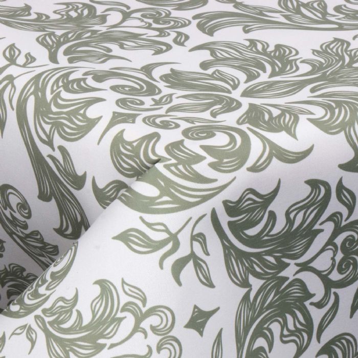 Tekstil voksdug - 140 cm bred - 30 meters rulle - Green Damask - Voksdug med akrylbelægning