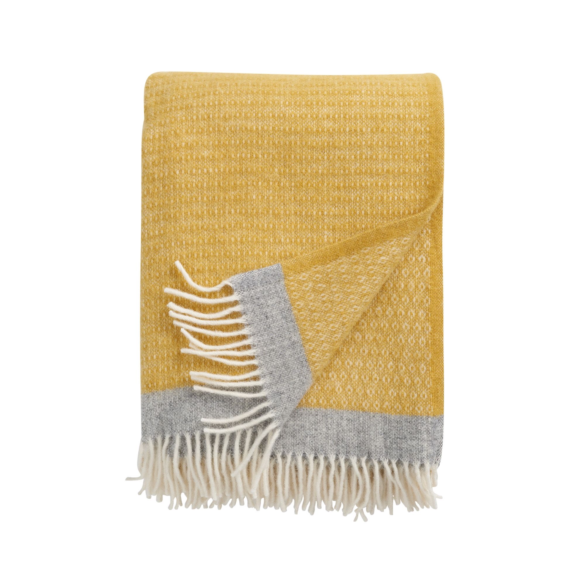 Uldplaid - 130x200 cm - 100% Økologisk lammeuld - Harald Yellow