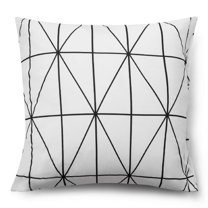 Pudebetræk 60x63 cm - 100% bomuld - Hvidt hovedpudebetræk med harlekintern - Nordstrand Home