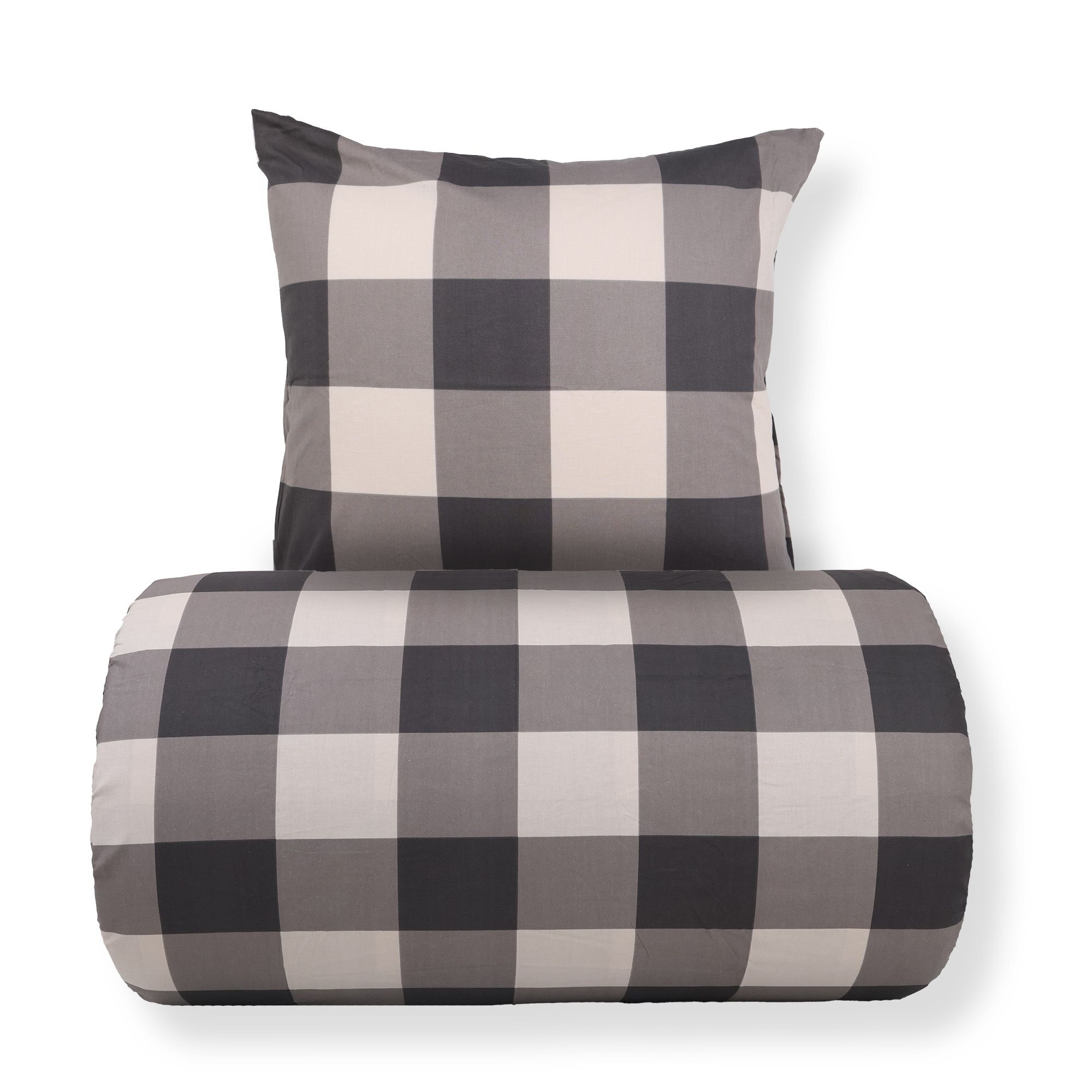 Sengetøj - 100% bomuld - Grå tern