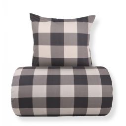 Sengetøj - 100% bomuld - Grå tern