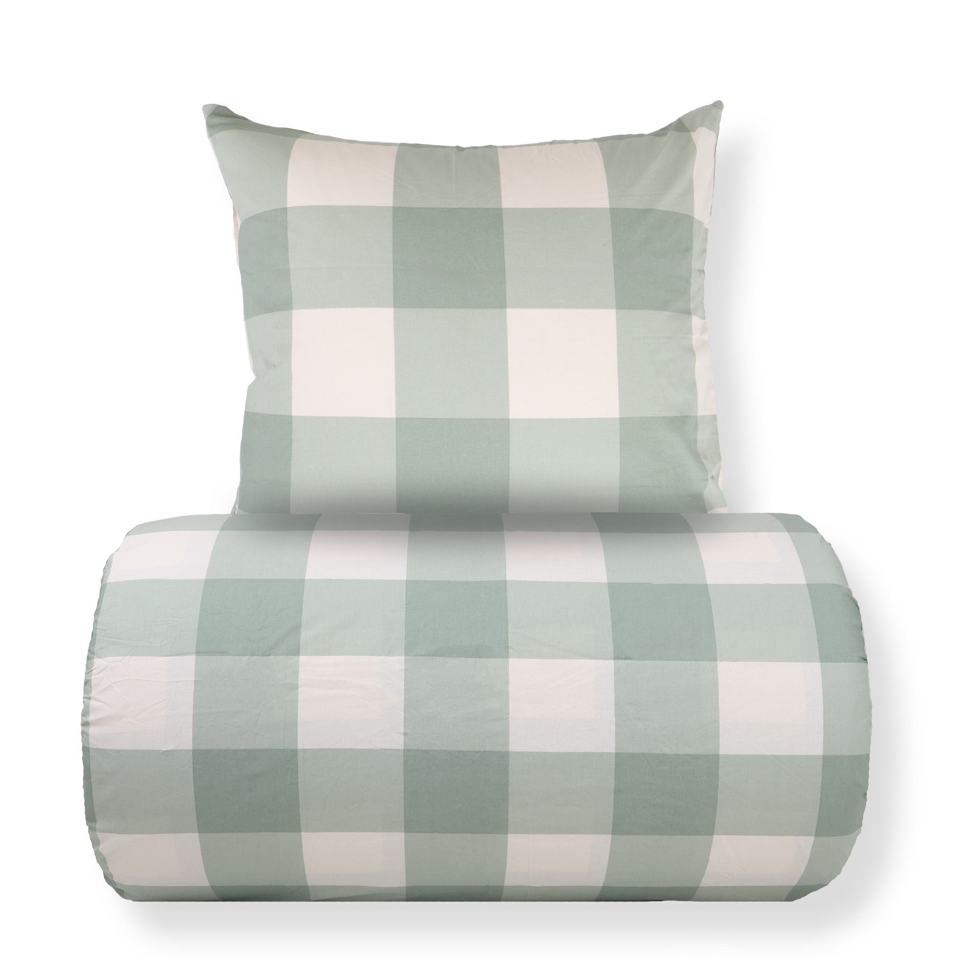 Sengetøj - 100% bomuld - Grønne tern