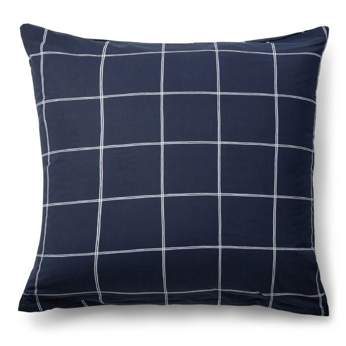 Pudebetræk 60x63 cm - 100% bomuld - Mørkeblåt hovedpudebetræk med hvide tern - Nordstrand Home