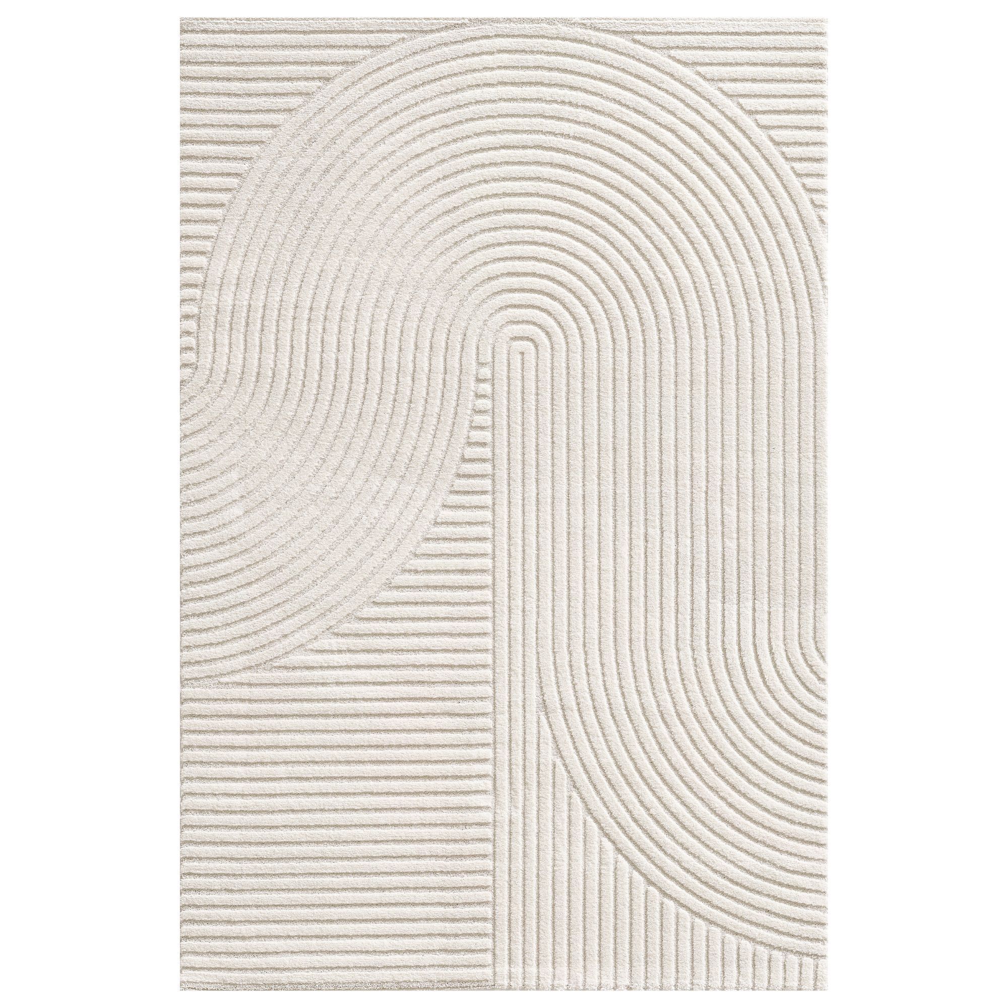 Ekstra stort gulvtæppe - 300x400 - Vævet - Cremefarvet med mønster - Elio - Nordstrand Home