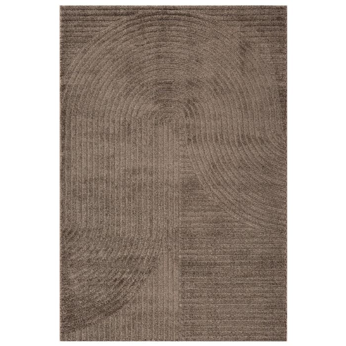 Gulvtæppe - 140x200 cm - Vævet - Brun med mønster - Elio - Nordstrand Home