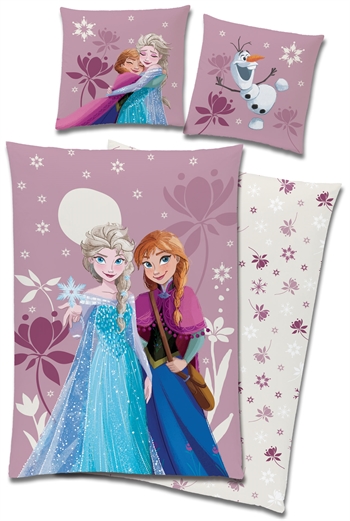 Frost 2 sengetøj - 140x200 cm - Anna og Elsa - 100% bomulds sengesæt Frozen