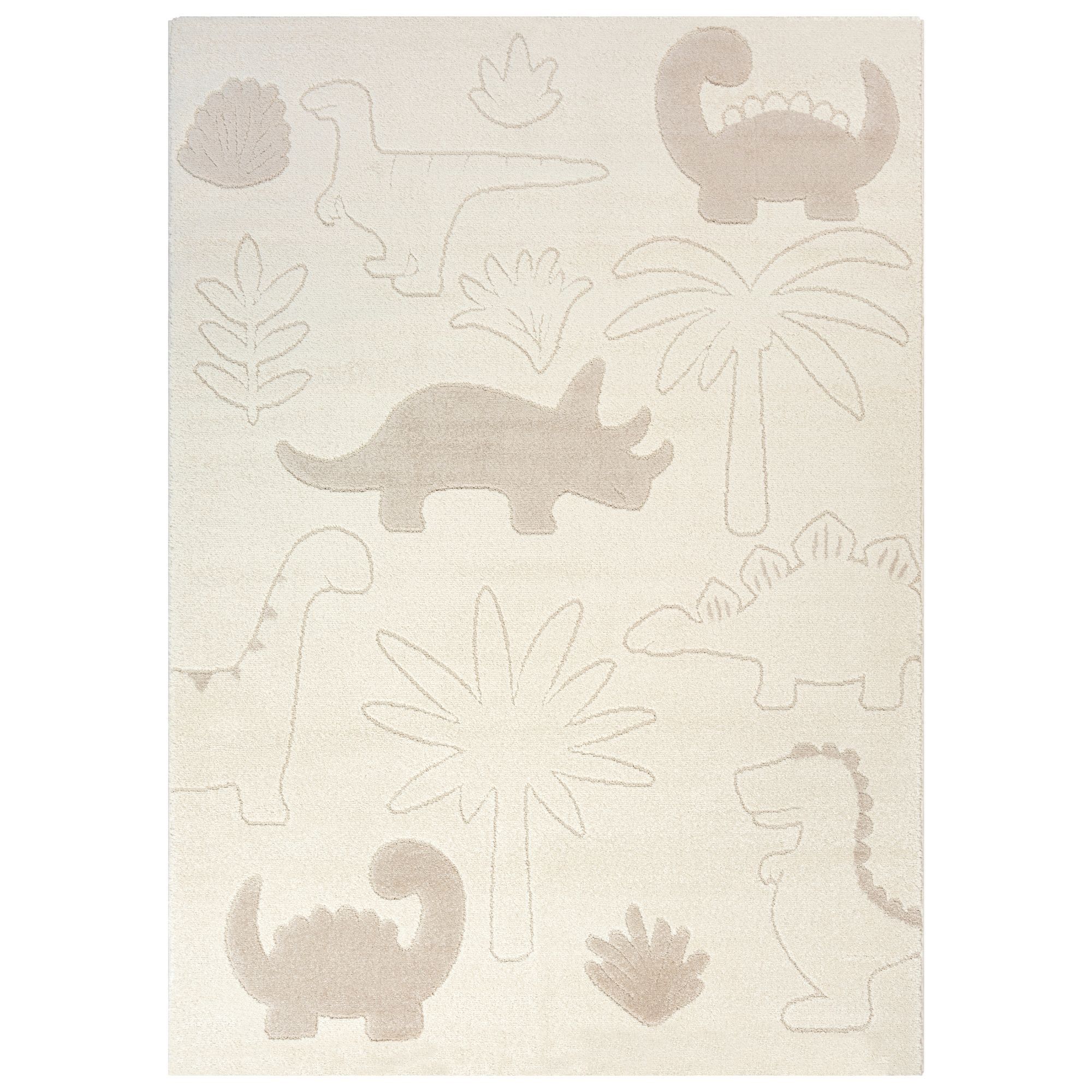 Børnegulvtæppe - 140x200 - Beige med dinosaur - Eclipse - Nordstrand Home