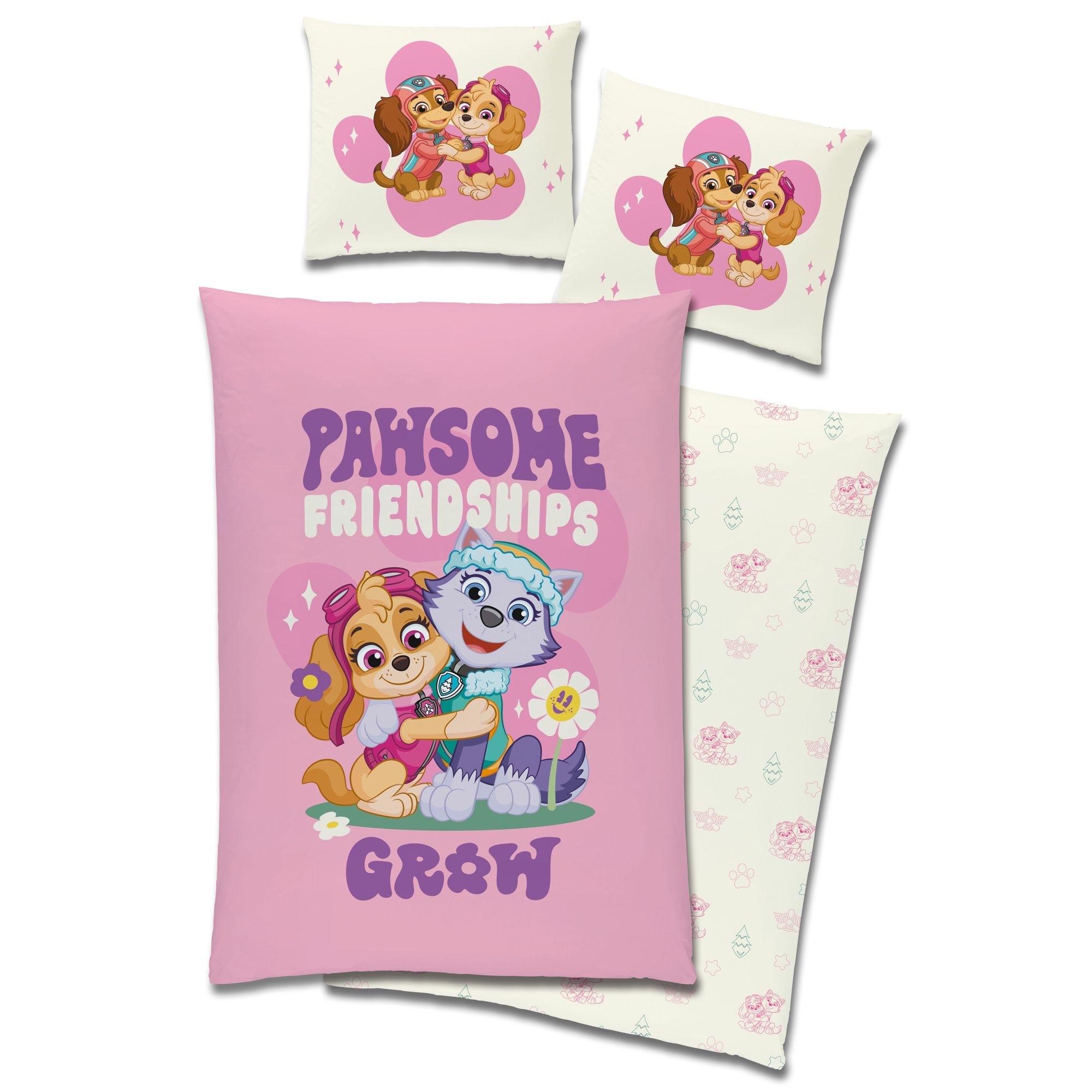Paw Patrol Pawsome Friendships Grow - Børnesengetøj - Lyserød - 140x200 cm