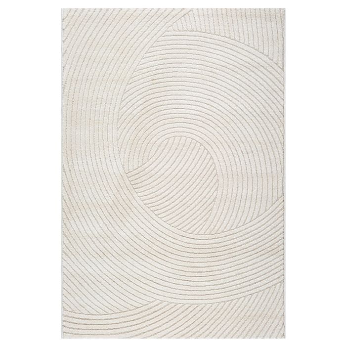 Gulvtæppe - 140x200 cm -  Vævet - Cremefarvet med mønster - Elio - Nordstrand Home