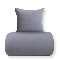 Sengetøj - Bæk og Bølge - 100% bomulds krep - Lysegråt ensfarvet