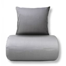 Sengetøj - 100% bomuldssatin - Klassisk lysegrå striber