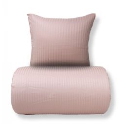 Sengetøj - 100% bomuldssatin - Klassisk lyserøde striber