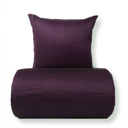 Sengetøj - 100% bomuldssatin - Klassisk lilla striber