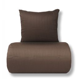 Sengetøj - 100% bomuldssatin - Klassisk brune striber
