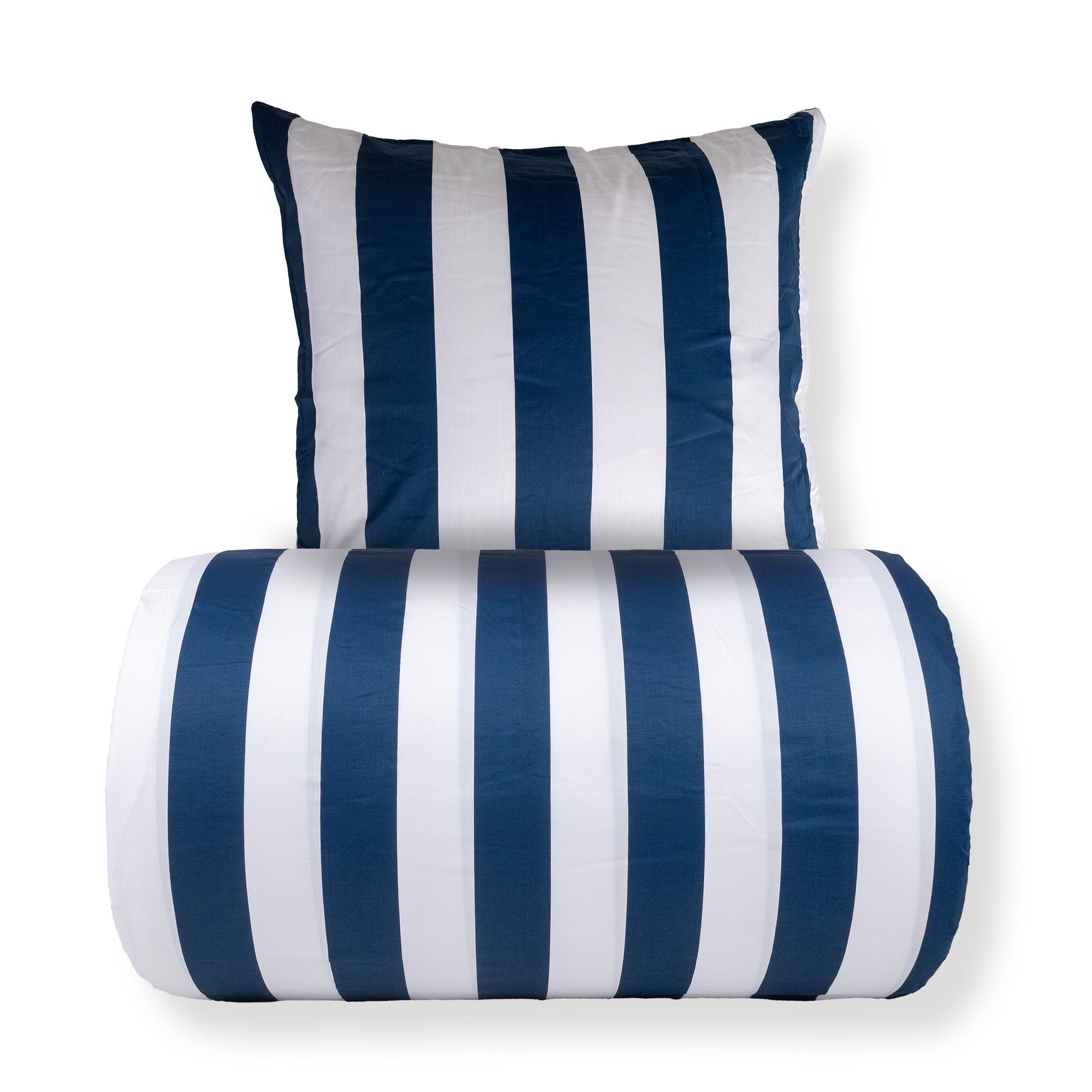 Sengetøj - 100% bomuldssatin - Nordic Stripe - Brede blå striber