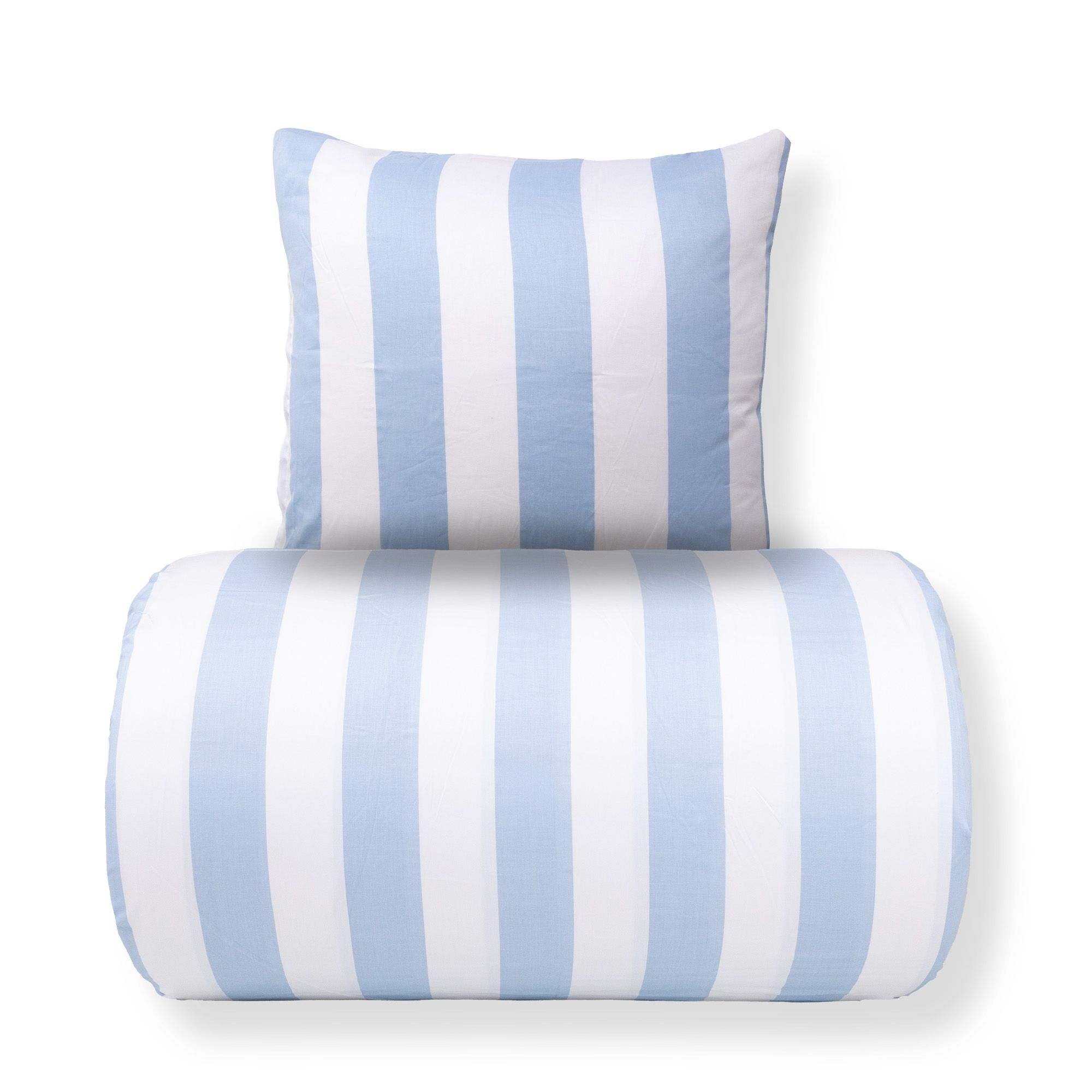 Sengetøj - 100% bomuldssatin - Nordic Stripe - Brede lyseblå striber