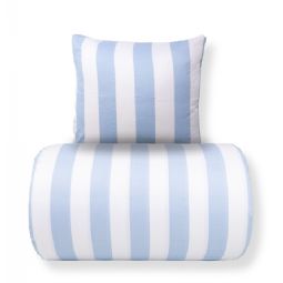 Sengetøj - 100% bomuldssatin - Nordic Stripe - Brede lyseblå striber