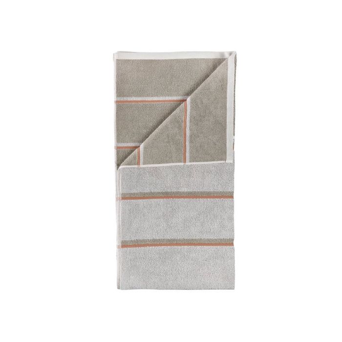 Håndklæde - 100% bomuld - Badehåndklæde 70x140 cm - Zone Denmark Sauna - Stribet Soft Grey
