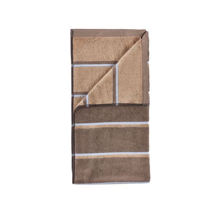 Håndklæde - 100% bomuld - Badehåndklæde 70x140 cm - Zone Denmark Sauna - Stribet Taupe