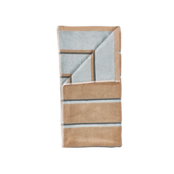 Håndklæde - 100% bomuld - Badehåndklæde 70x140 cm - Zone Denmark Sauna - Stribet Camel