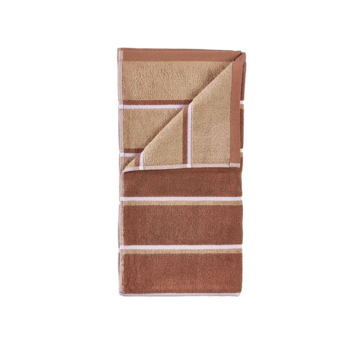 Håndklæde - 100% bomuld - Badehåndklæde 70x140 cm - Zone Denmark Sauna - Stribet Terracotta