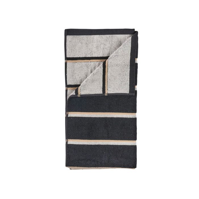 Håndklæde - 100% bomuld - Badehåndklæde 70x140 cm - Zone Denmark Sauna - Stribet Black