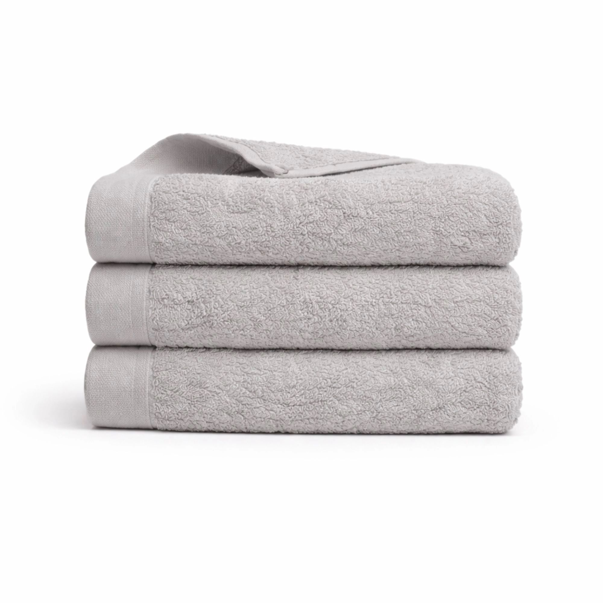 Bomulds håndklæde - 100% bomuld - Valmue - Lysegrå