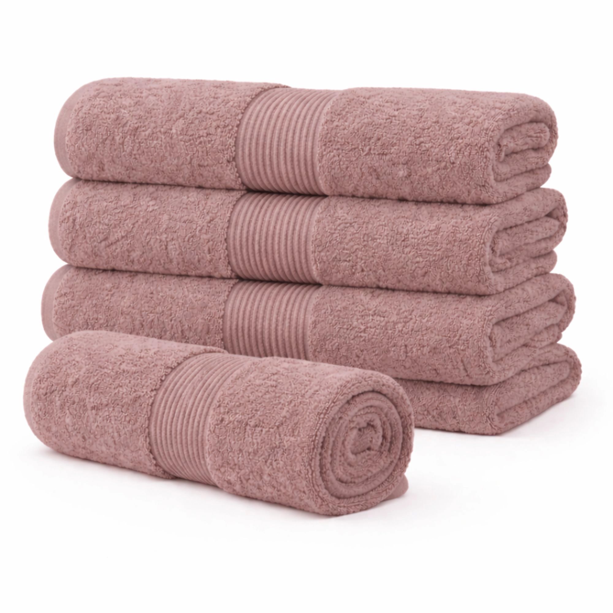 Økologisk håndklæde - 100% GOTS-certificeret bomuld - Gæstehåndklæde 40x60 cm - Støvet rosa