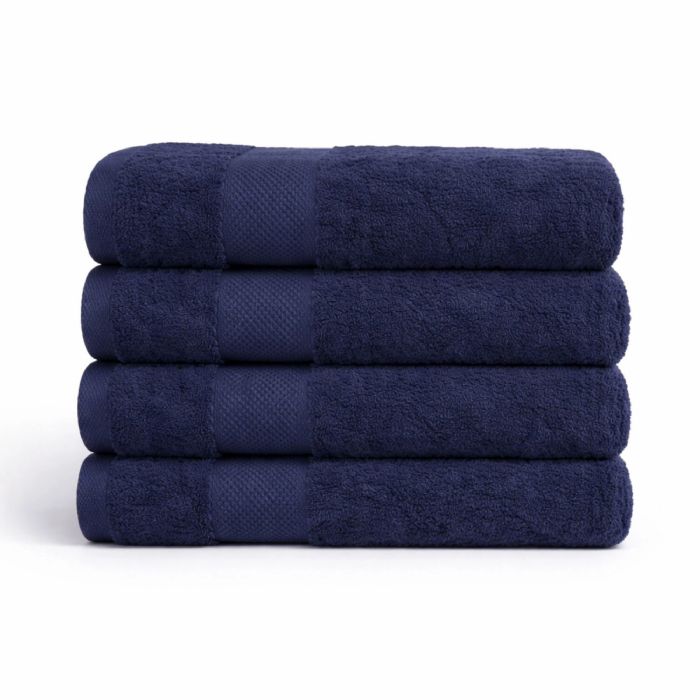 Egyptisk bomulds håndklæde - 100% egyptisk bomuld - Badelagen 100x150 cm - Orkidé - Mørkeblå