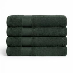 Egyptisk bomulds håndklæde - 100% egyptisk bomuld - Orkidé - Mørkegrøn