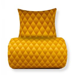 Sengetøj - 100% bomuldssatin - Orange 3D harlekinmønster