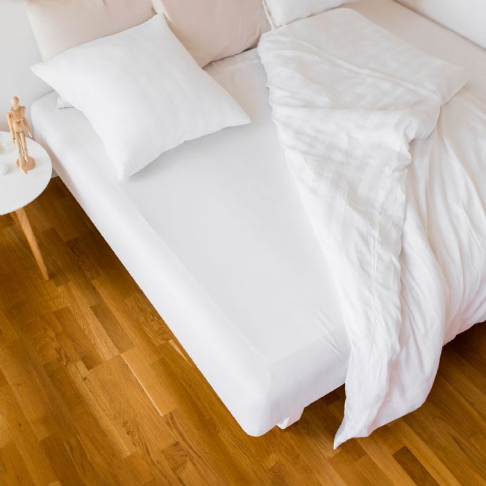 Billede af Bambus lagen - Kuvertlagen 180x200 cm - Hvid - 100% Naturlig bambus - Lagen til topmadras