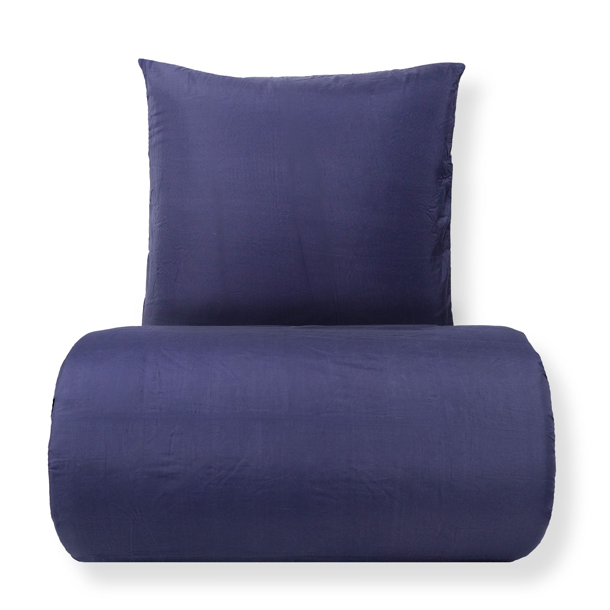 Sengetøj 140x200 cm - Microfiber - Ensfarvet mørkeblå