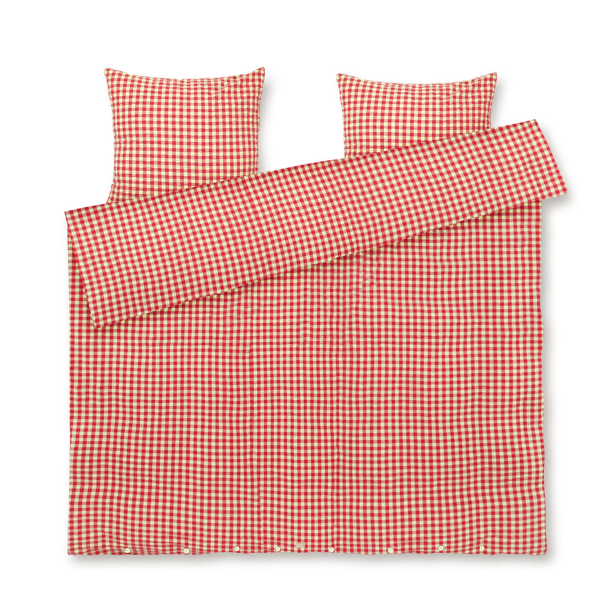 JUNA dobbelt sengetøj 200x220 cm - 100% økologisk bomuld - Bæk&Bølge rød billede