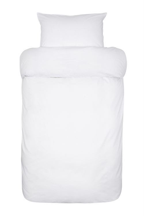 Satin sengetøj 140x220 cm - Siena hvid - Ensfarvet sengetøj - 100% egyptisk bomuldssatin - Sengesæt fra Høie
