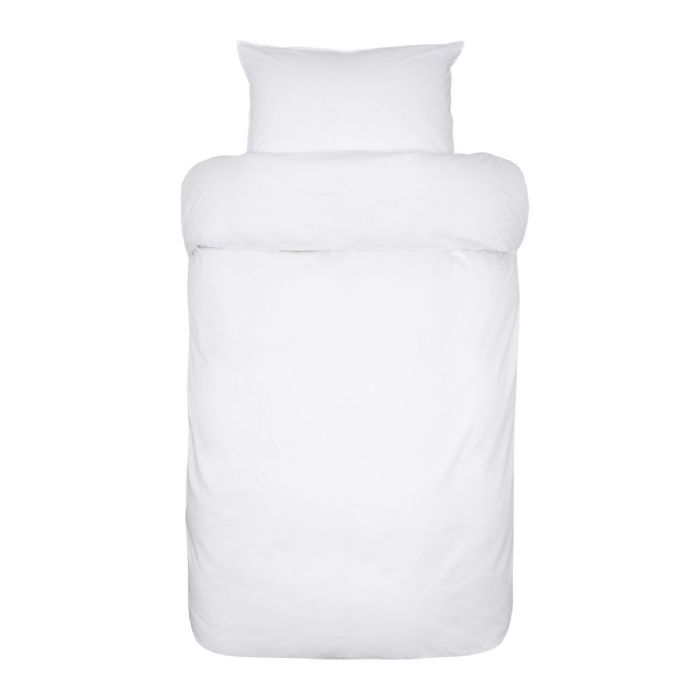 Billede af Satin sengetøj 140x220 cm - Siena hvid - Ensfarvet sengetøj - 100% egyptisk bomuldssatin - Sengesæt fra Høie