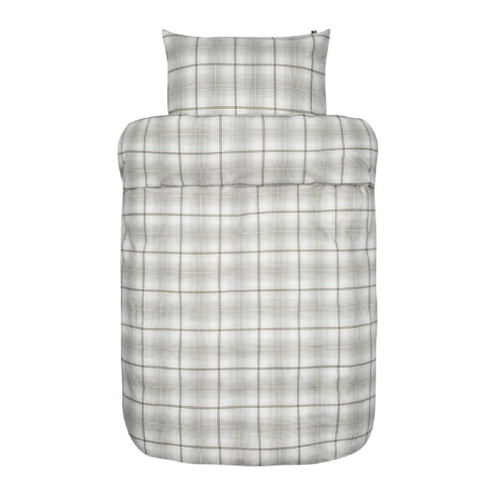 Billede af Sengetøj 140x220 cm - Høie - Poul valnød - 100% ekstra fin bomuld - Sengesæt fra Høie med brune tern