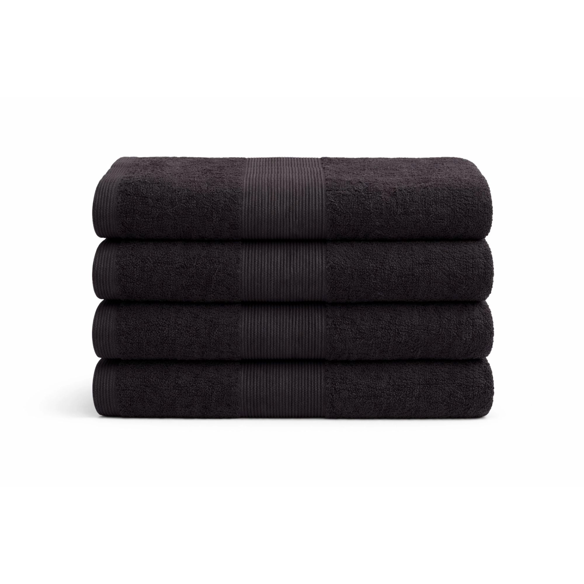 Badehåndklæde - 70x140 cm - Sort - 100% Bomuld - Frottehåndklæde fra By Borg