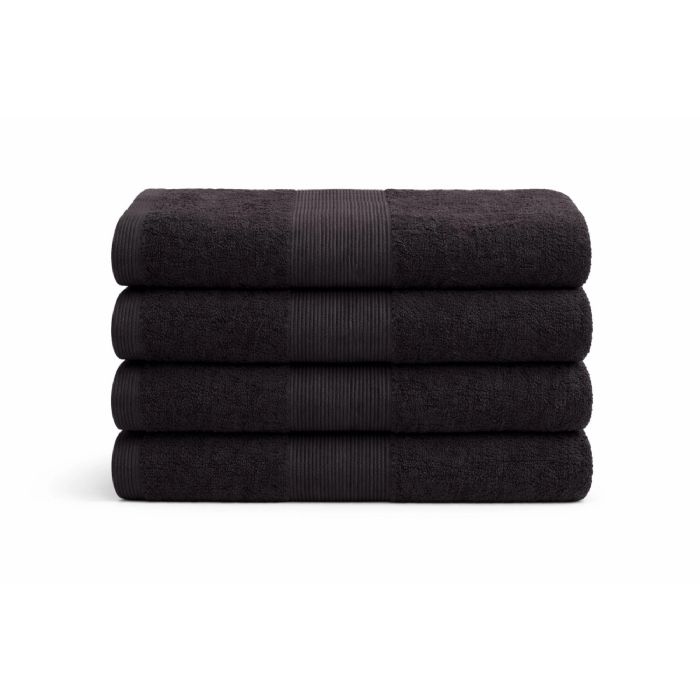 Badehåndklæde - 70x140 cm - Sort - 100% Bomuld - Frottehåndklæde fra By Borg