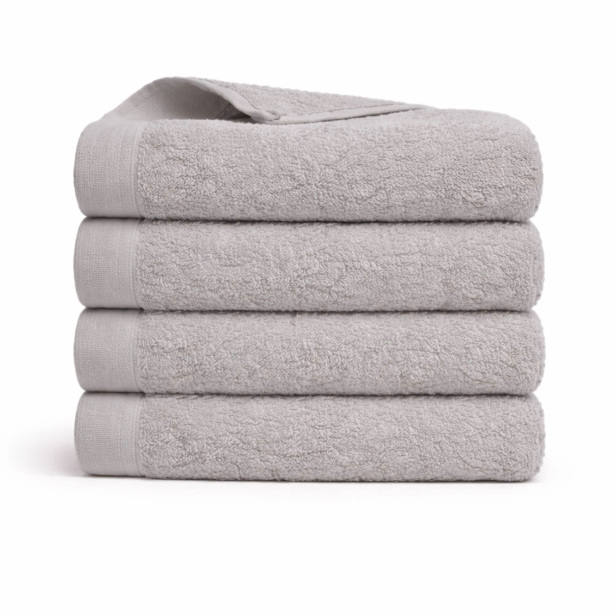 Bomulds håndklæde - 100% bomuld - Badehåndklæde 70x140 cm - Valmue - Lysegrå